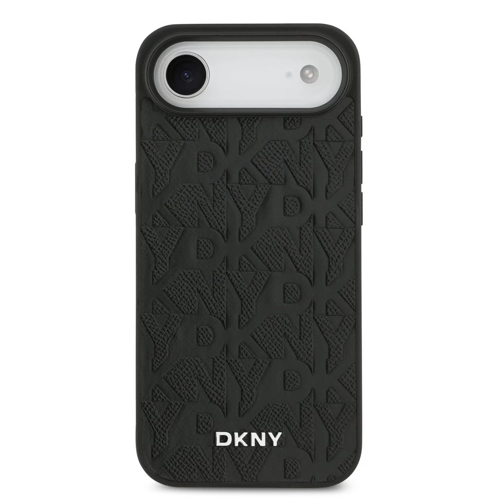 DKNY PU Leather Grid Pattern Magsafe tok iPhone Air készülékhez fekete