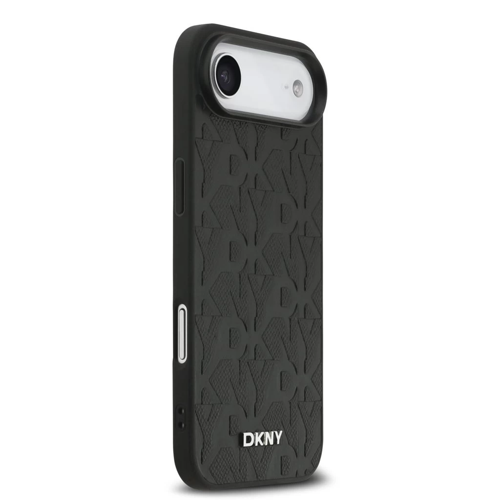DKNY PU Leather Grid Pattern Magsafe tok iPhone Air készülékhez fekete