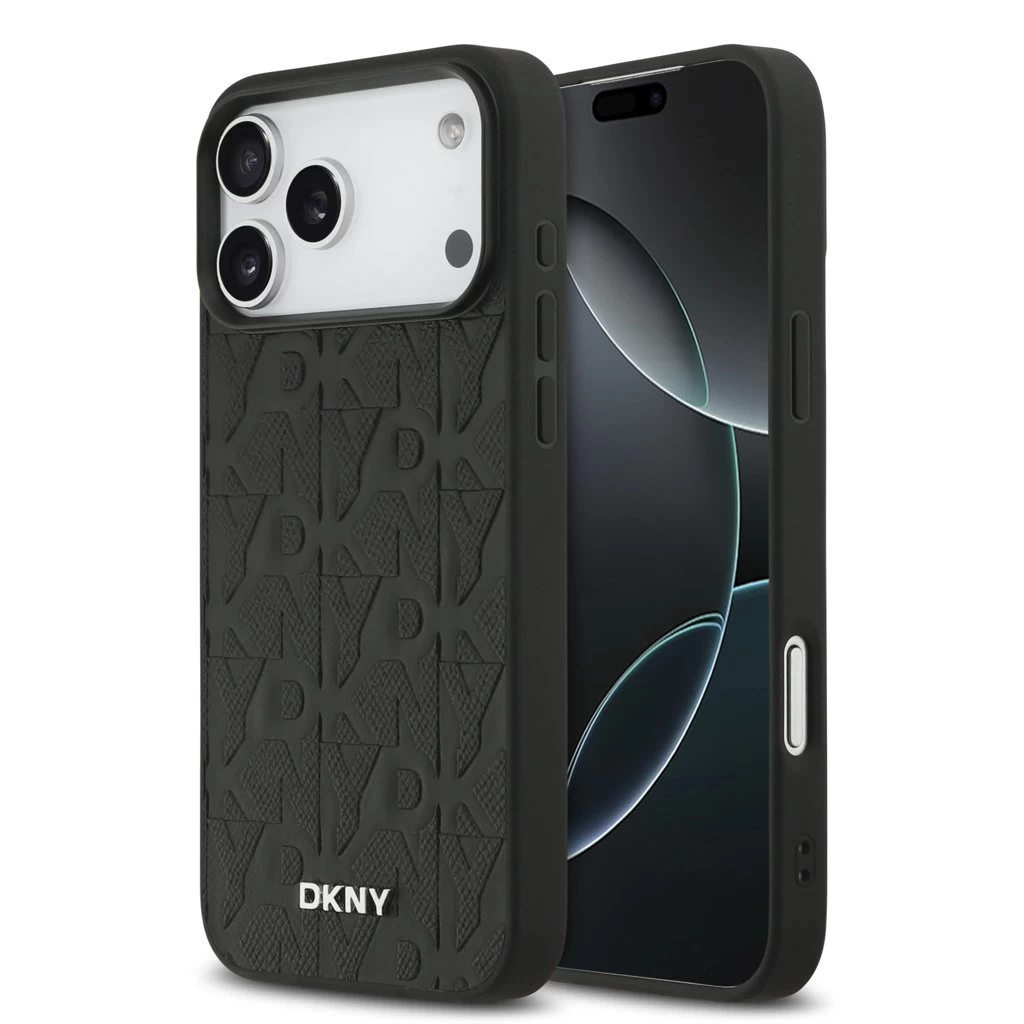DKNY PU Leather Grid Pattern Magsafe tok iPhone 17 Pro Max készülékhez fekete DKNY PU Leather Grid Pattern Magsafe tok iPhone 17 Pro Max készülékhez fekete