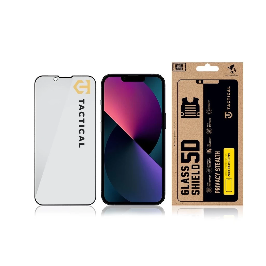 Tactical Glass Shield Privacy Stealth 5D tok Apple iPhone 13 Mini készülékhez fekete