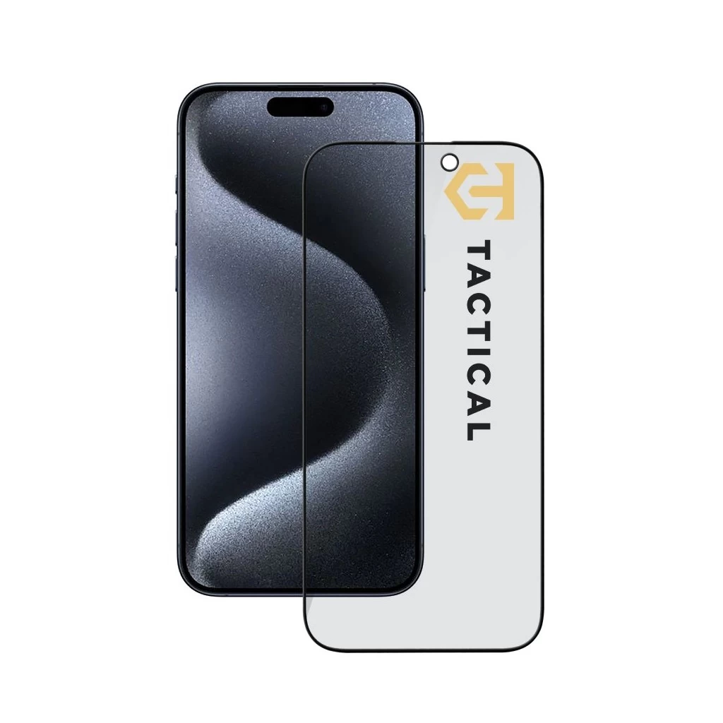 Tactical Glass Shield Privacy Stealth 5D kijelzővédő Apple iPhone 15 Pro készülékhez fekete