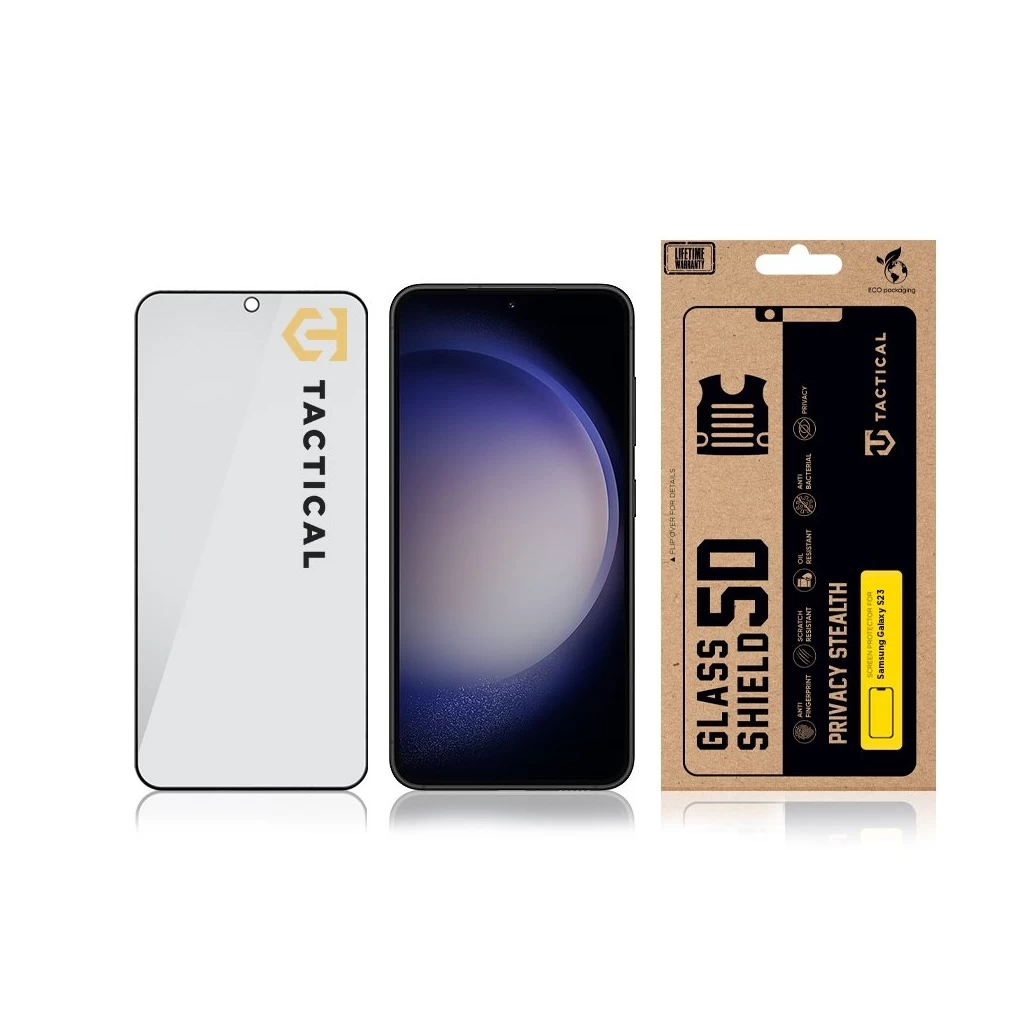 Tactical Glass Shield Privacy Stealth 5D kijelzővédő Samsung Galaxy S23 készülékhez fekete