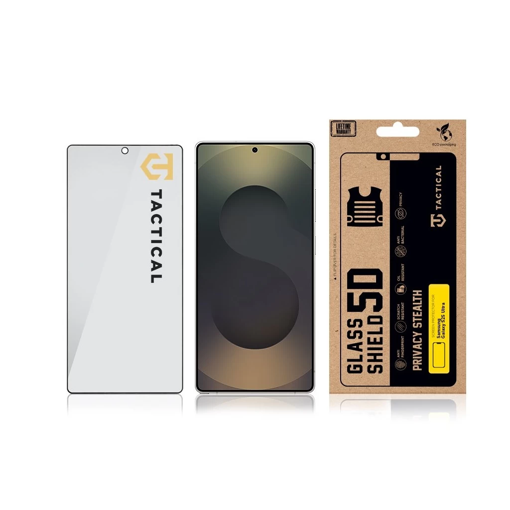 Tactical Glass Shield Privacy Stealth 5D Samsung Galaxy S25 Ultra készülékhez fekete