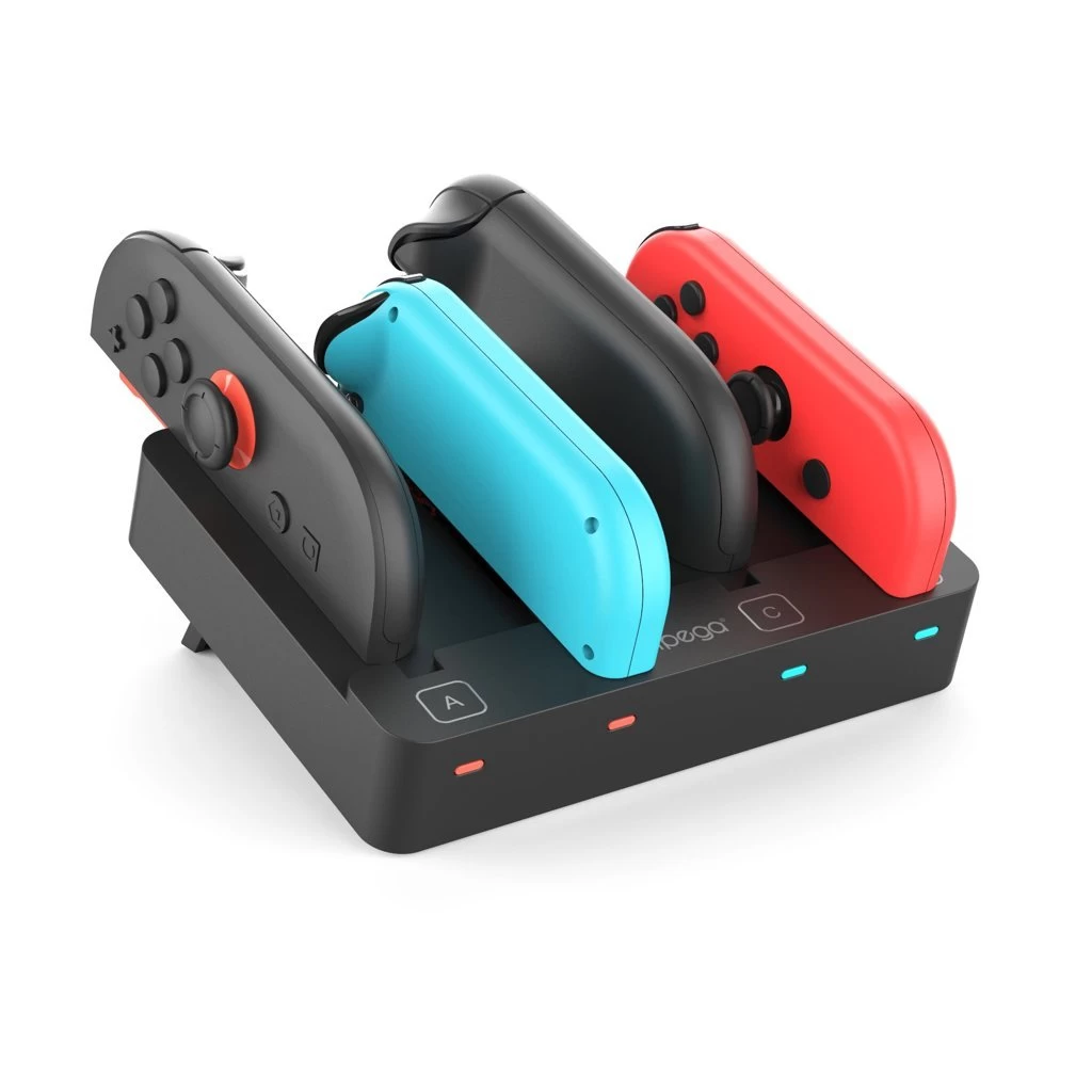 iPega SW2081 töltőállomás JoyCon kontrollerekhez, Nintendo Switch 1/2 készülékhez fekete