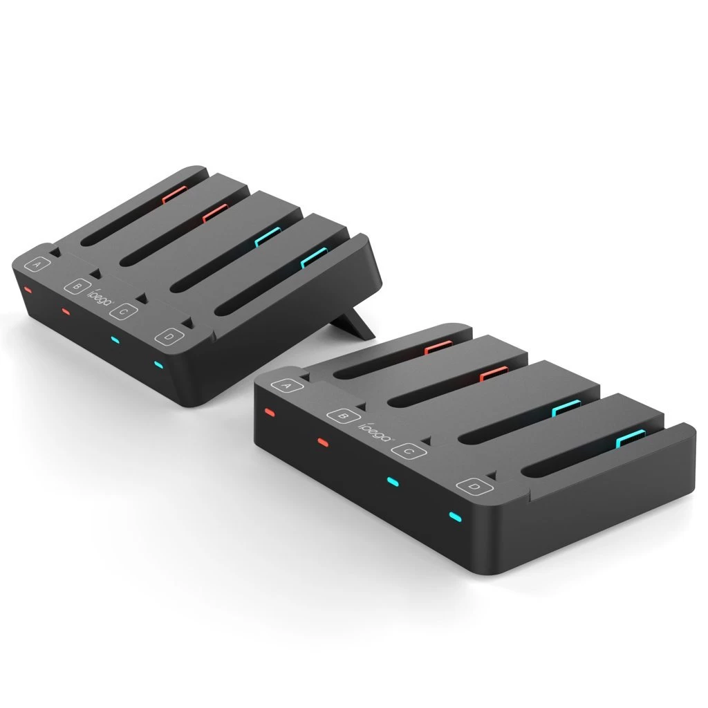 iPega SW2081 töltőállomás JoyCon kontrollerekhez, Nintendo Switch 1/2 készülékhez fekete