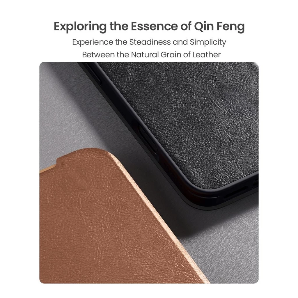 Nillkin Qin Book PRO tok Apple iPhone 17 Pro Max készülékhez barna