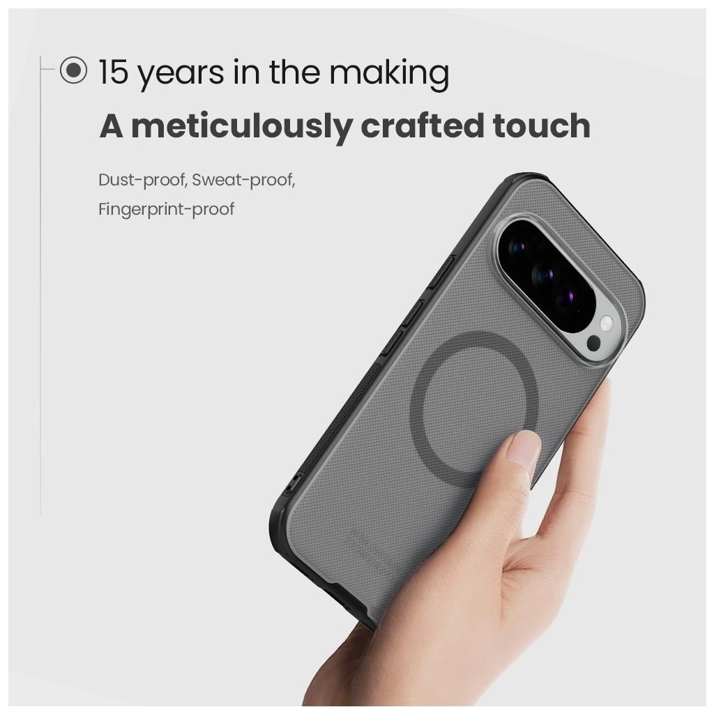 Nillkin Super Frosted PRO mágneses hátlap tok Google Pixel 10/10 Pro készülékhez átlátszó fekete
