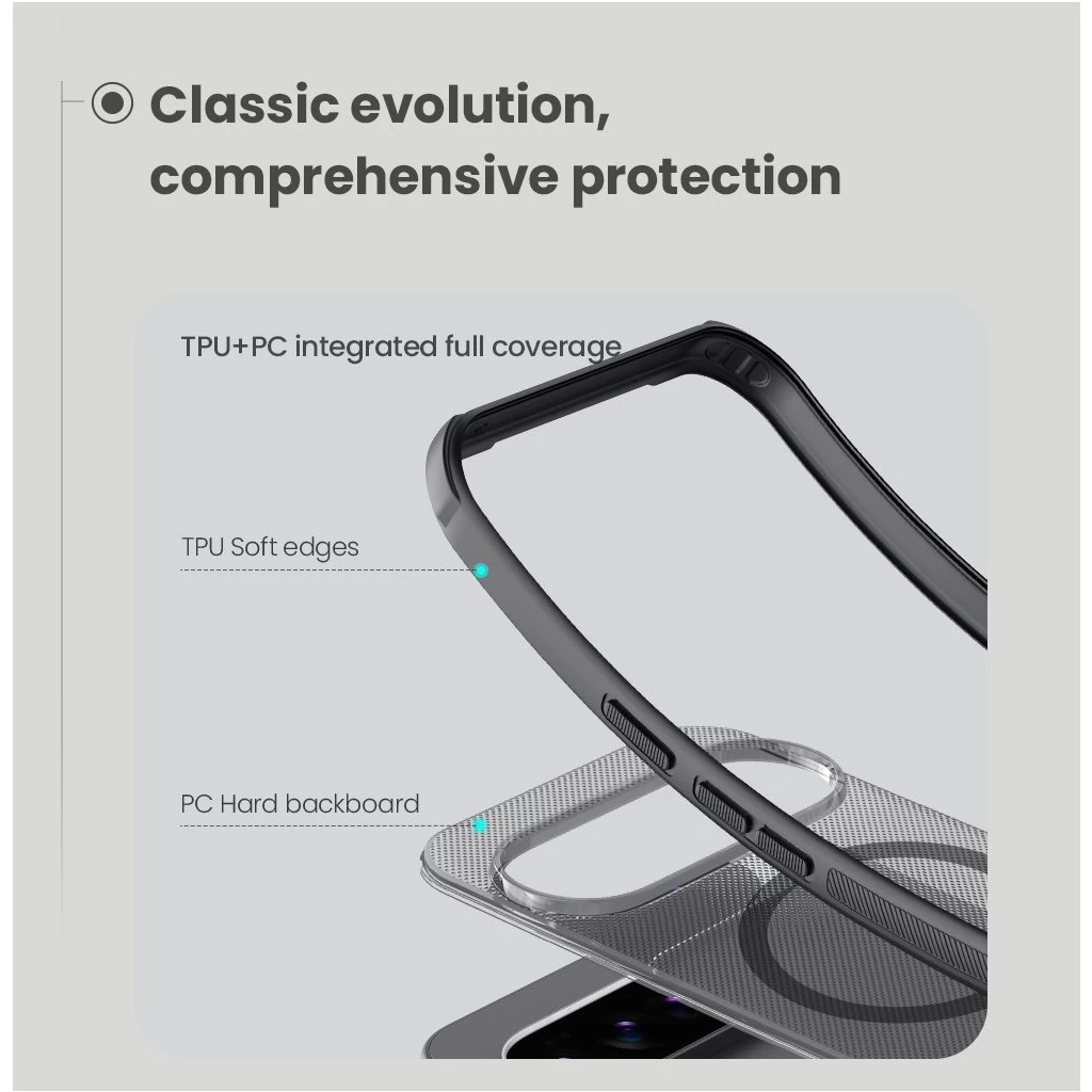 Nillkin Super Frosted PRO mágneses hátlap tok Google Pixel 10/10 Pro készülékhez átlátszó fekete