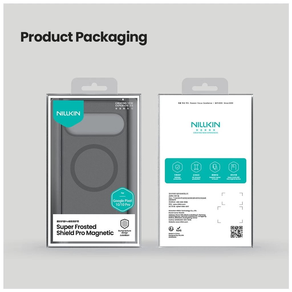 Nillkin Super Frosted PRO mágneses hátlap tok Google Pixel 10/10 Pro készülékhez átlátszó fekete
