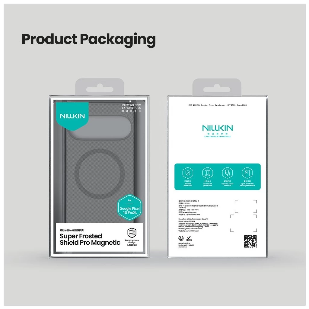 Nillkin Super Frosted PRO mágneses hátsó tok a Google Pixel 10 Pro XL készülékhez átlátszó fekete