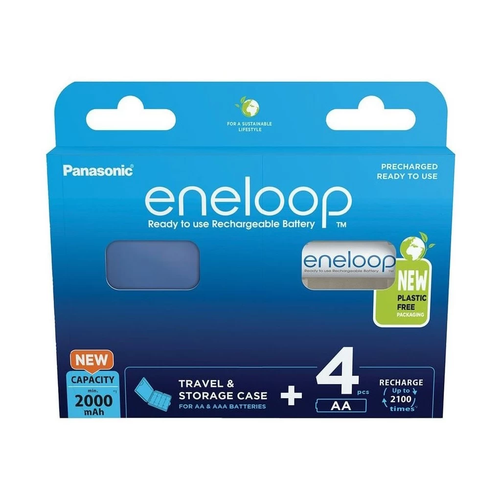 Panasonic Eneloop 1.2V AA 2000mAh akku (4db) + hordtok (BK-3MCDEC4BE)