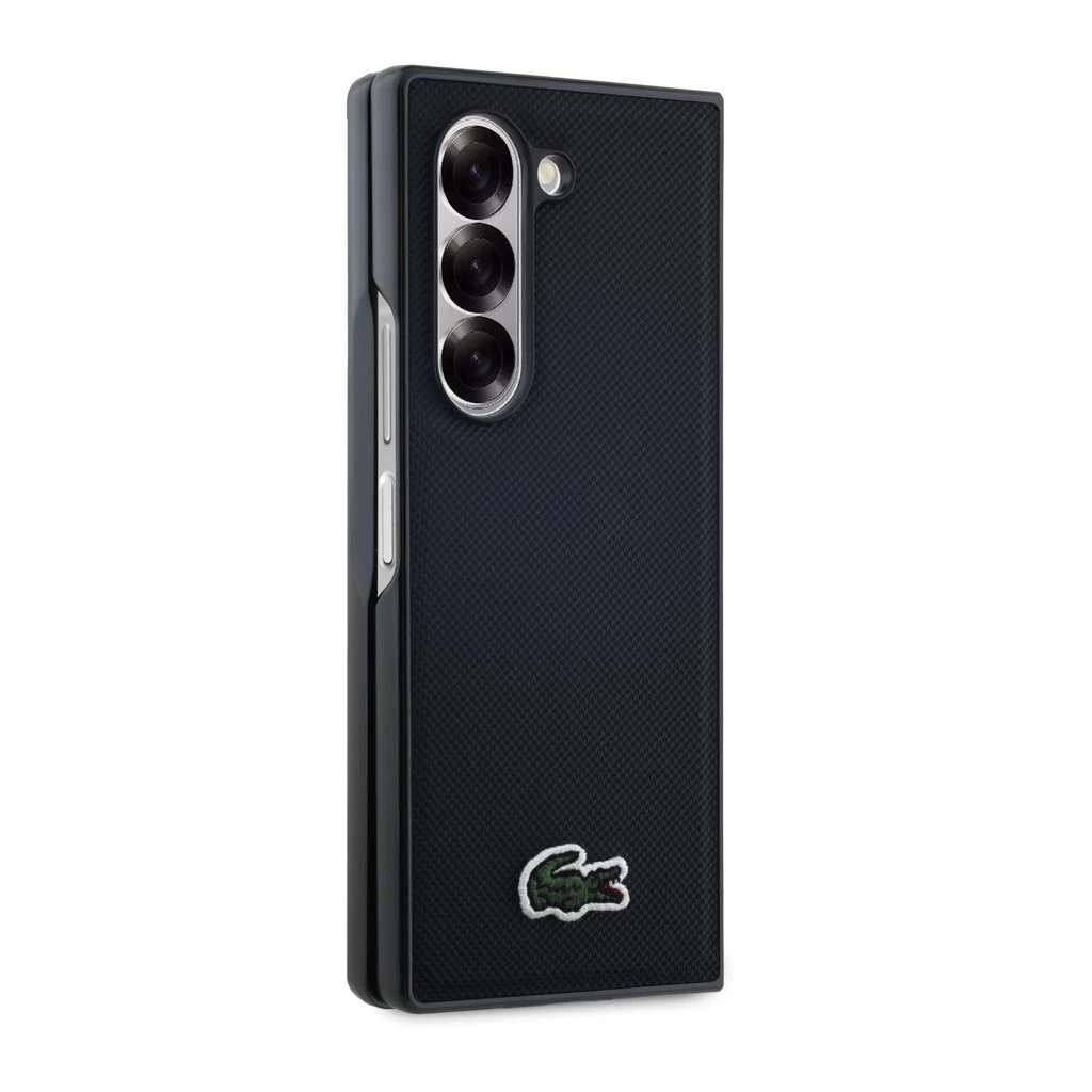 Lacoste Iconic Petit Pique Woven Logo MagSafe tok Samsung Galaxy Z Fold 6 készülékhez fekete