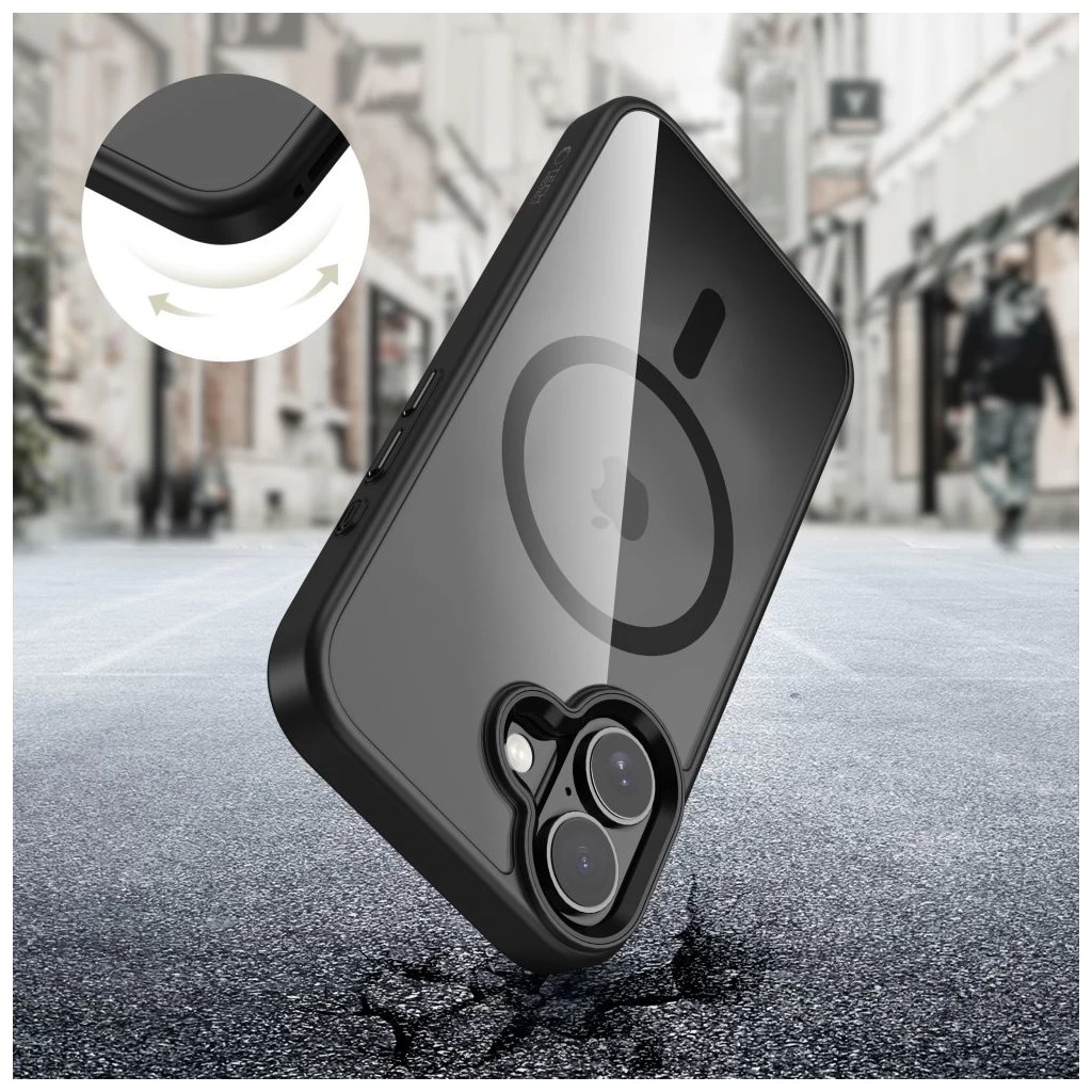 Tech-Protect MAGMAT MAGSAFE tok fekete/átlászó Apple iPhone 17 készülékhez