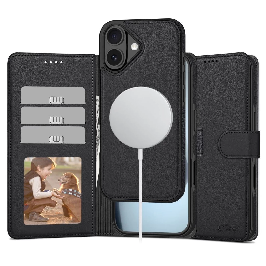 Tech-Protect WALLET MAGSAFE matt fekete tok Apple iPhone 17 készülékhez