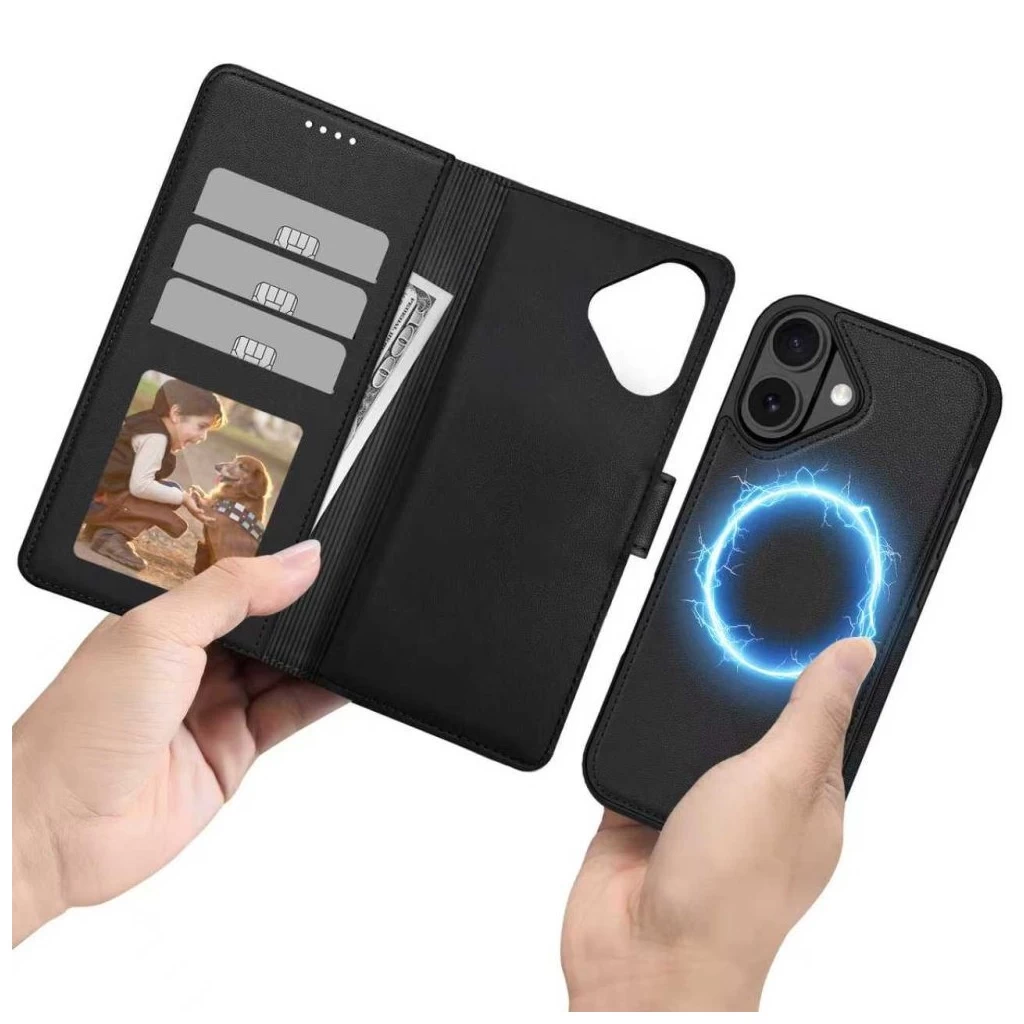 Tech-Protect WALLET MAGSAFE matt fekete tok Apple iPhone 17 készülékhez