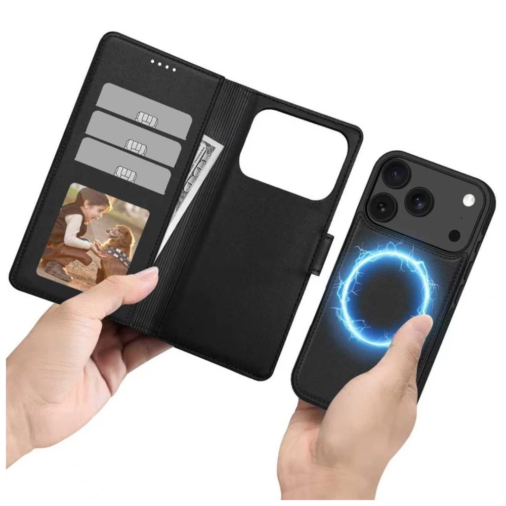 Tech-Protect WALLET MAGSAFE matt fekete tok Apple iPhone 17 Pro készülékhez