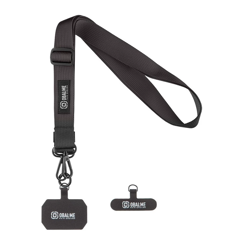 OBAL:ME NeckTag Ribbon Rope mobiltelefonhoz fekete