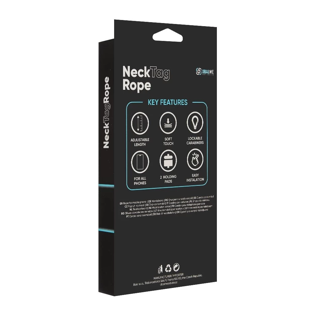 OBAL:ME NeckTag Allure Rope mobiltelefonhoz világosszürke