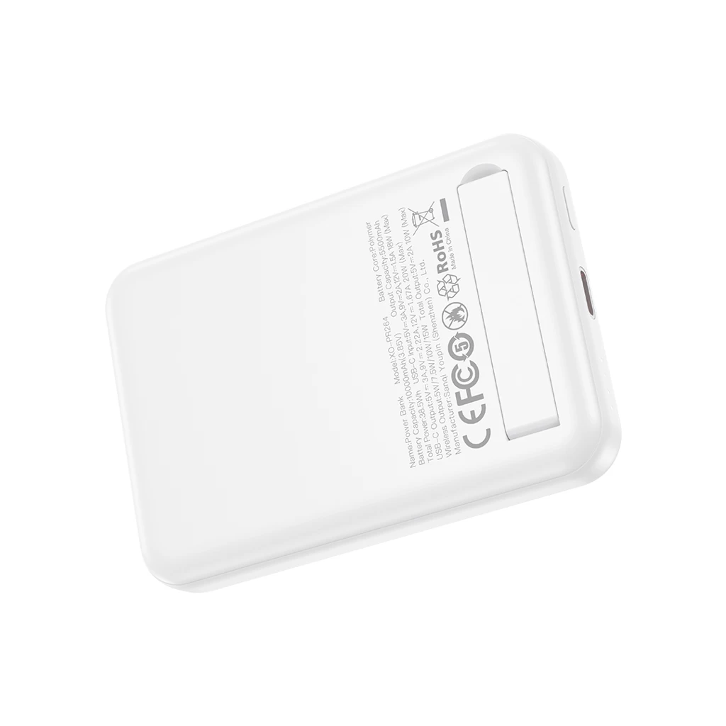 XO PR264 Magnetic Powerbank PD20W, QC3.0, 10000mAh – Fehér