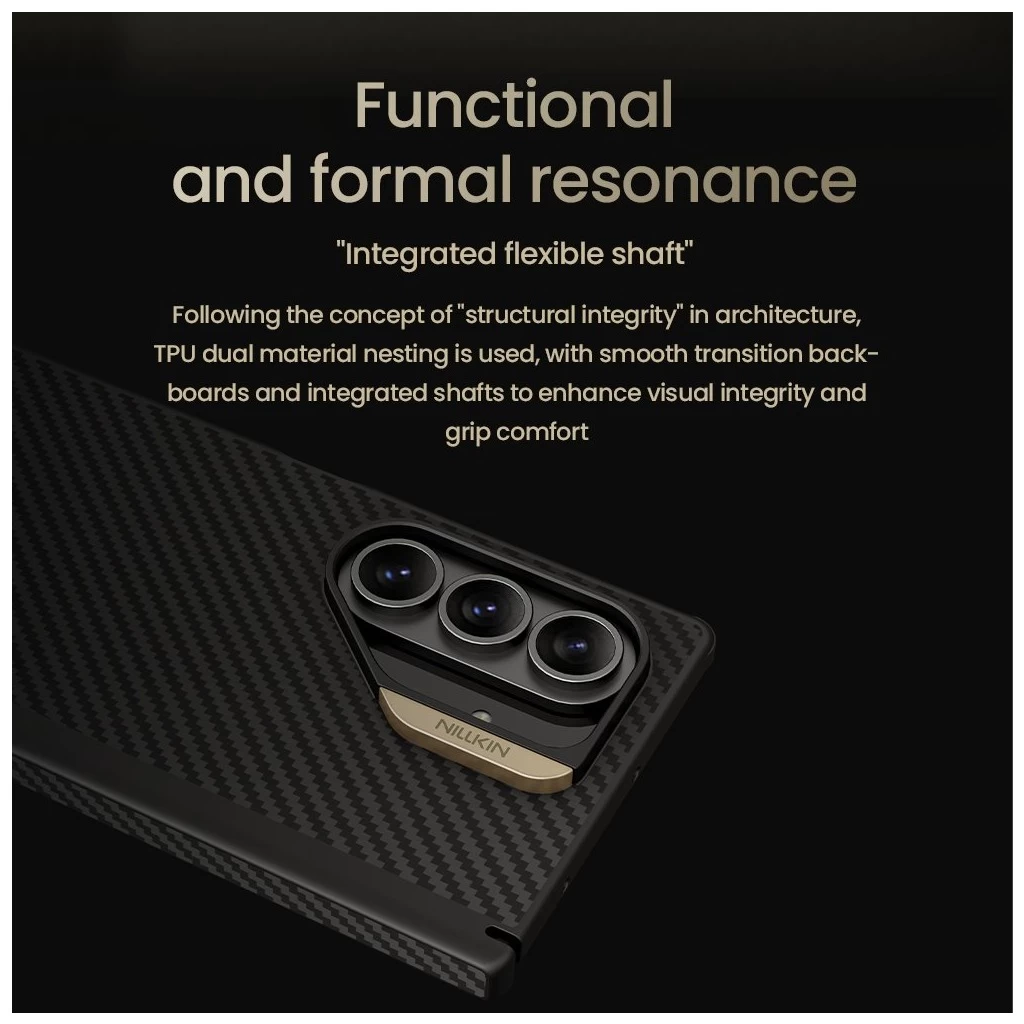 Nillkin Synthetic Fiber PRO Magnetic hátsó tok Samsung Galaxy Z Fold 7 készülékhez arany