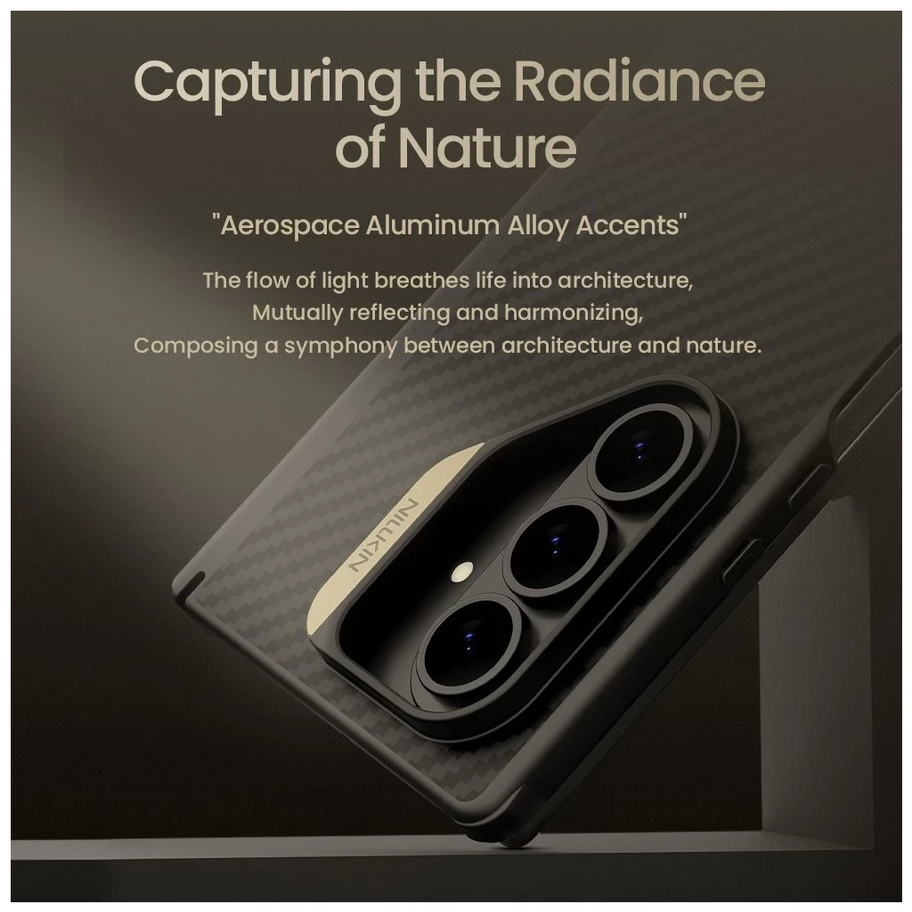 Nillkin Synthetic Fiber PRO Magnetic hátsó tok Samsung Galaxy Z Fold 7 készülékhez arany