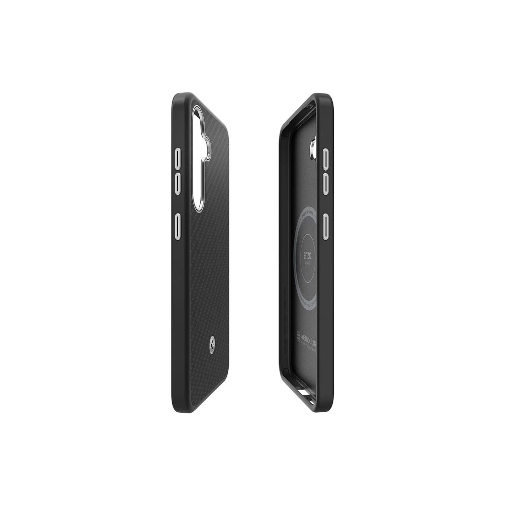 GP-FPS936PGA Samsung by Spigen Enzo Aramid Magnetic tok Galaxy S25+ készülékhez fekete ezüst (sérült csomagolás)