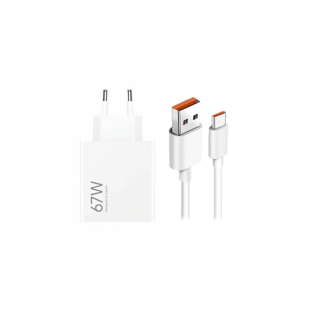 Xiaomi MDY-15-ET USB-A 67W utazó töltő + USB-C 6A adatkábel fehér (Bulk)
