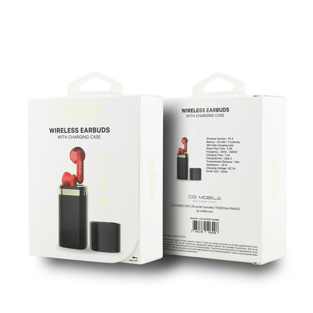 Guess Lipstick Shape TWS vezeték nélküli fülhallgatók fekete