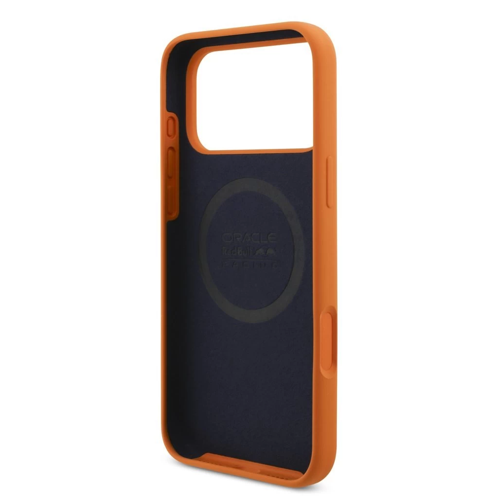 Red Bull szilikon Blue Ring MagSafe tok iPhone 17 Pro Max készülékhez narancssárga
