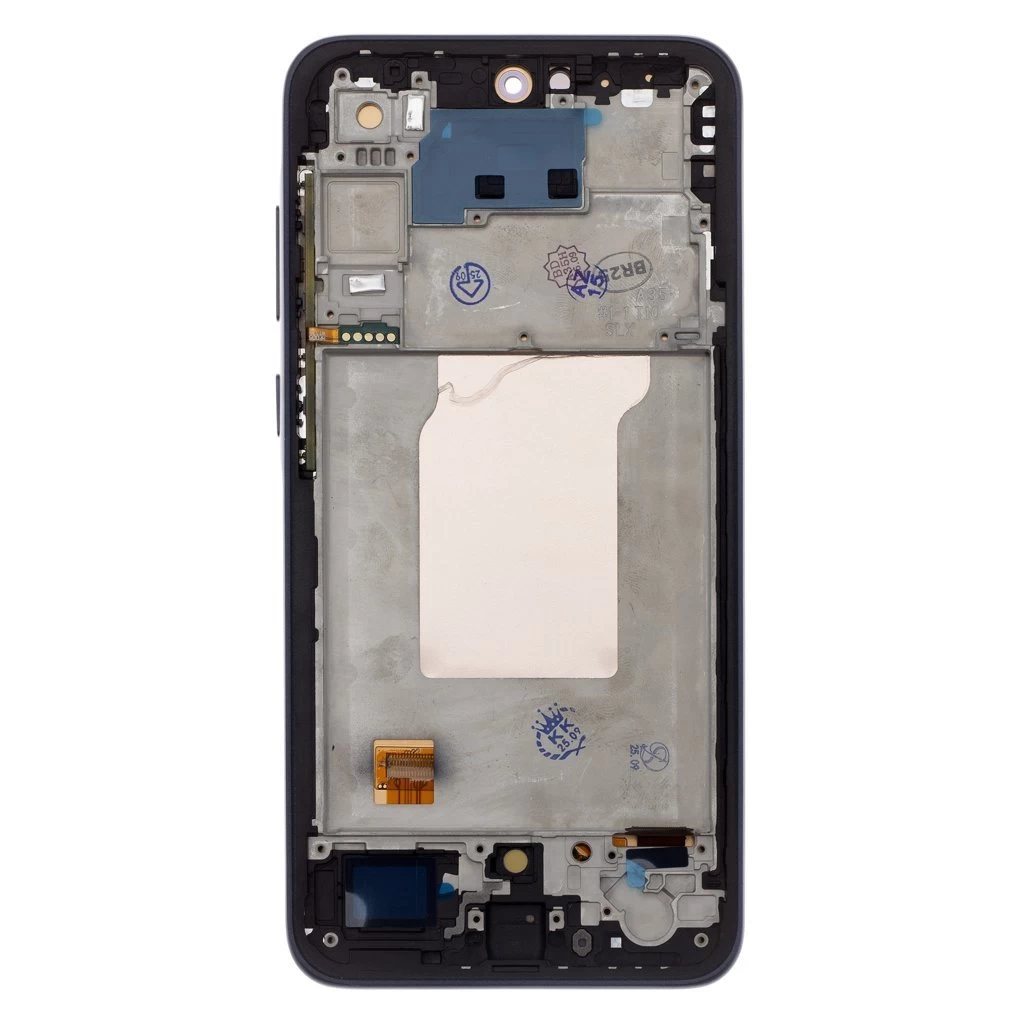 LCD kijelző + érintő egység + elülső tok Samsung A356B Galaxy A35 5G készülékhez tengerészkék