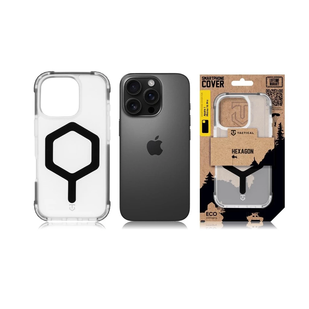 Tactical MagForce Hexagon tok for Apple iPhone 16 Pro készülékhez fekete