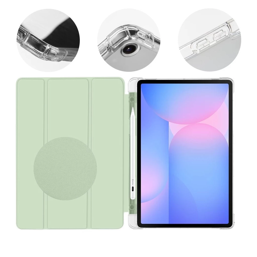 OBAL:ME MistyTab tok Samsung Galaxy Tab S10 Lite/S9/S9 FE/S10 FE készülékhez világos zöld