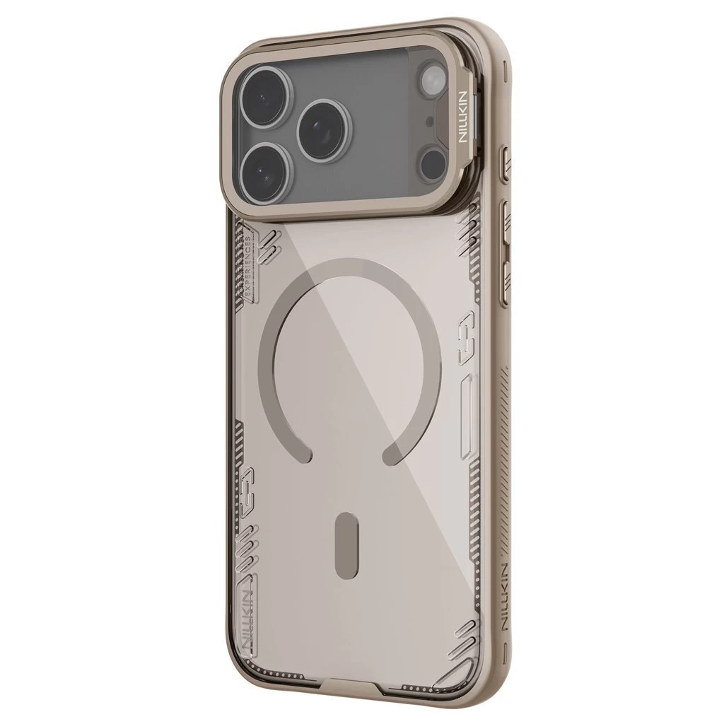 Nillkin Iceblade Prop mágneses tok Apple iPhone 17 Pro Max készülékhez dűne barna