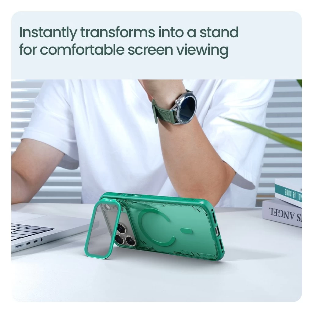 Nillkin Iceblade Prop mágneses tok Apple iPhone 17 Pro Max készülékhez dűne barna