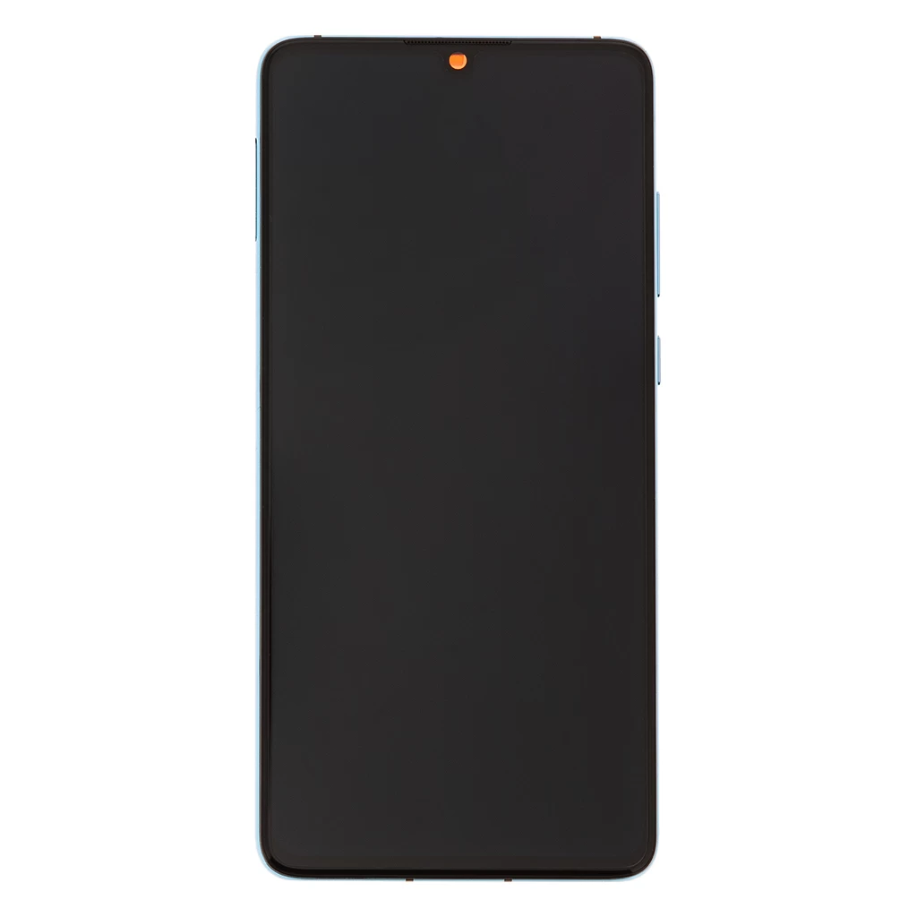 LCD kijelző + érintőpanel egység + elülső burkolat Huawei P30 készülékhez kék (Service Pack)