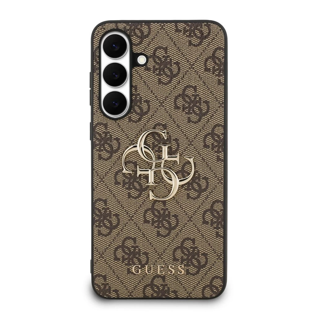 Guess PU 4G Metal Logo tok Samsung Galaxy S25 FE készülékhez barna