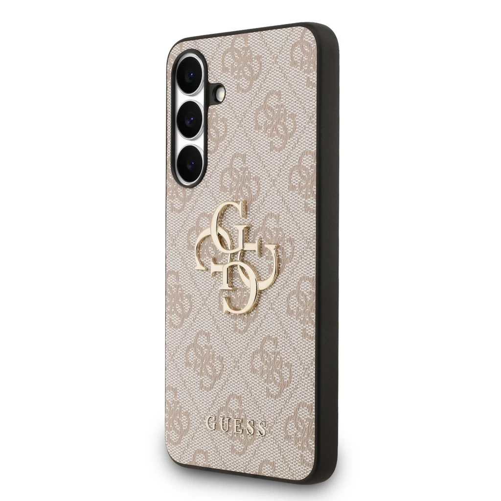Guess PU 4G Metal Logo tok Samsung Galaxy S25 FE készülékhez rózsaszín