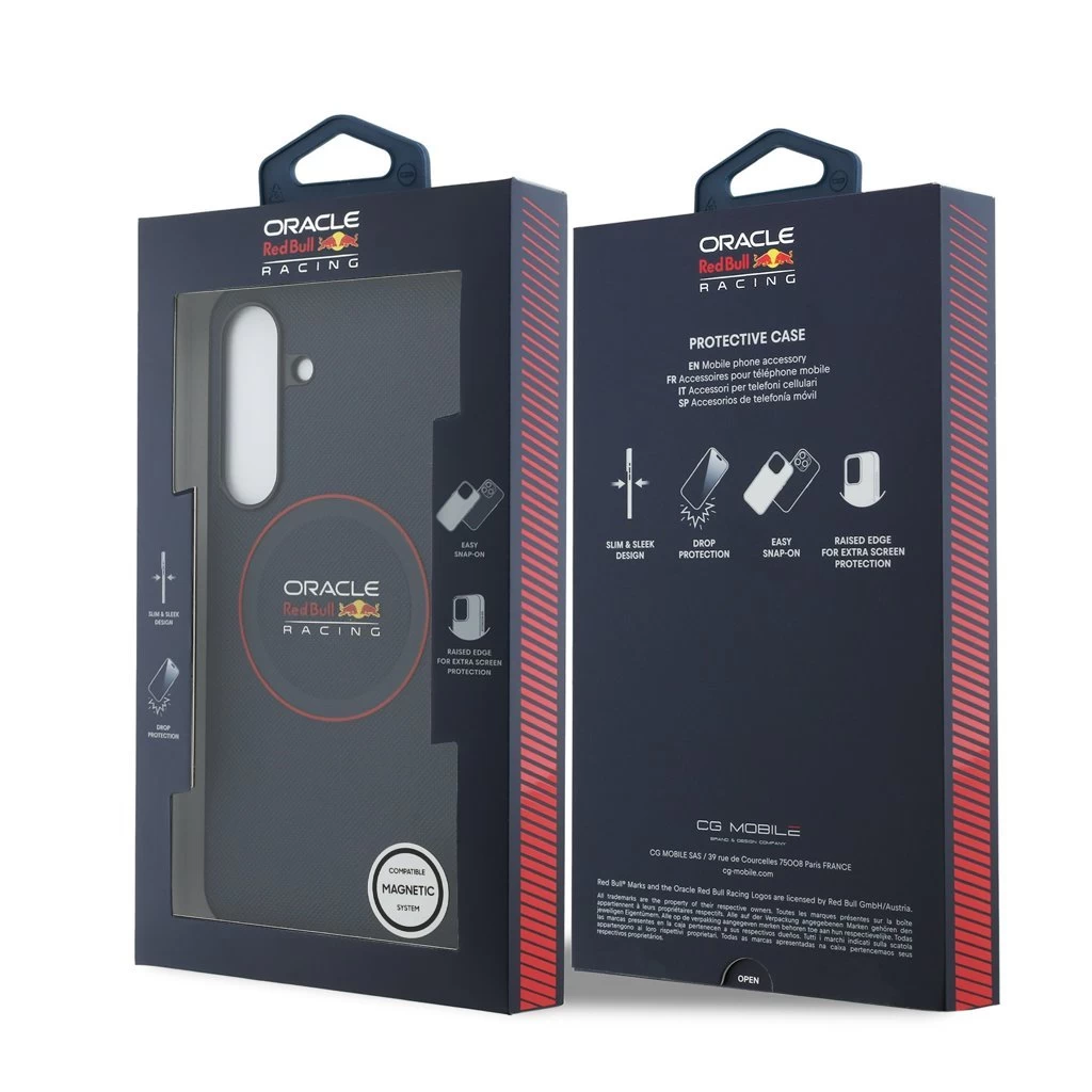 Red Bull PU Leather Red Ring MagSafe tok Samsung Galaxy S25 FE készülékhez tengerészkék
