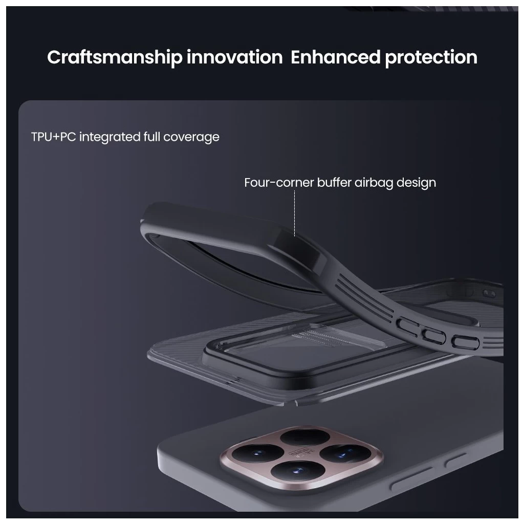 Nillkin CamShield PRO merev tok Xiaomi 15T Pro készülékhez, átlátszó fekete