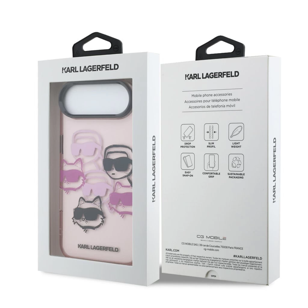 Karl Lagerfeld IML Multi K&CH Heads tok iPhone Air készülékhez rózsaszín