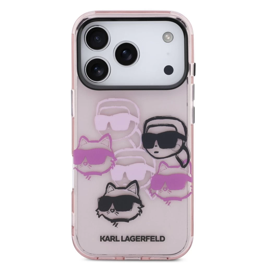 Karl Lagerfeld IML Multi K&CH Heads tok iPhone 17 Pro készülékhez rózsaszín