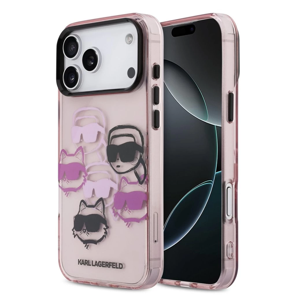 Karl Lagerfeld IML Multi K&CH Heads tok iPhone 17 Pro Max készülékhez rózsaszín Karl Lagerfeld IML Multi K&CH Heads tok iPhone 17 Pro Max készülékhez rózsaszín