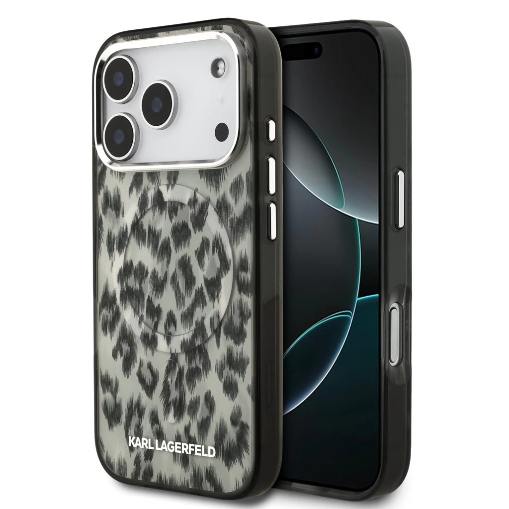 Karl Lagerfeld IML Leopard MagSafe tok iPhone 17 Pro készülékhez barna