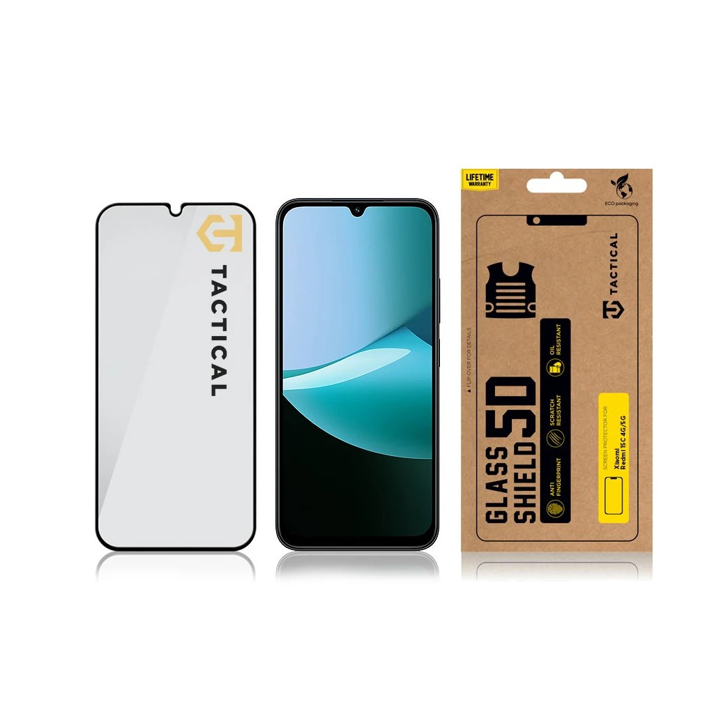 Tactical Glass Shield 5D Xiaomi Redmi 15C 4G/5G készülékhez fekete