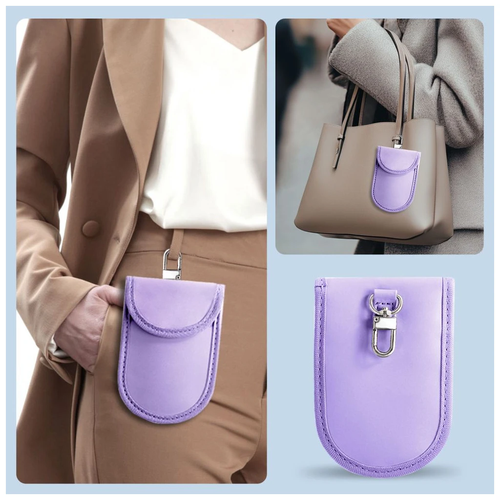 KLATKA FARADAYA TECH-PROTECT KLR100 kulcstalan RFID jelblokkoló tok levendula