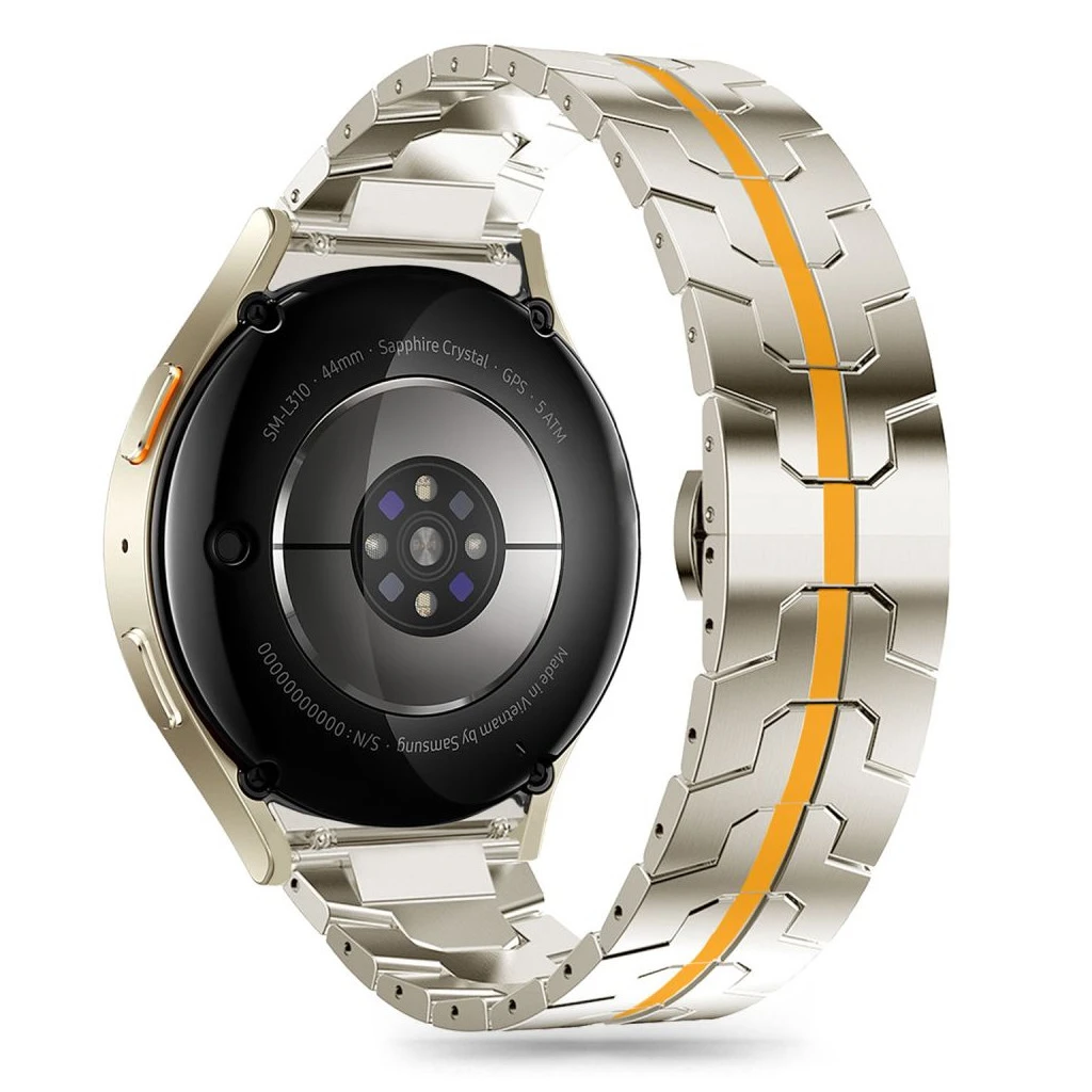 TECH-PROTECT STAINLESS LINE Samsung Galaxy Watch 4 / 5 / 5 PRO / 6 / 7 / FE készülékhez tok TITANIUM narancssárga