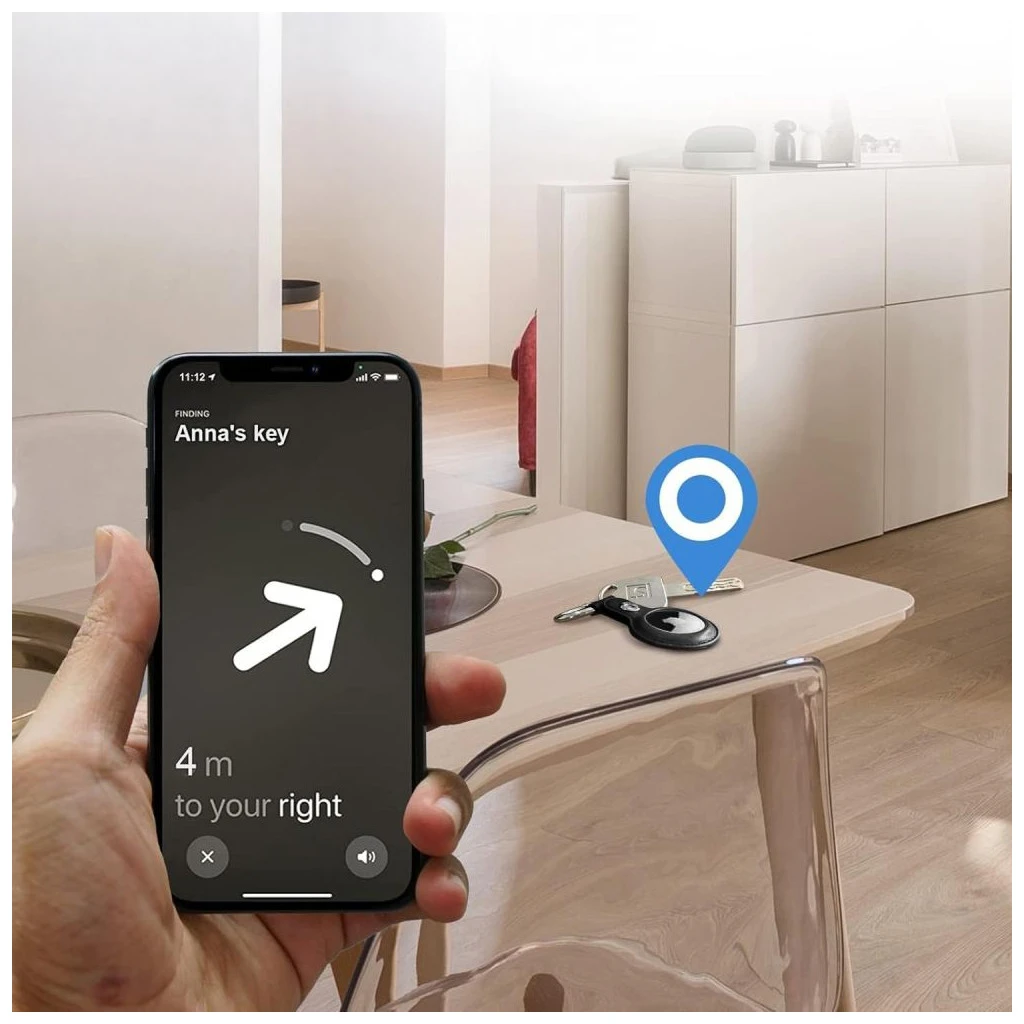 TECH-PROTECT NaturalFit Apple AirTag 1/2 készülékhez tok fekete