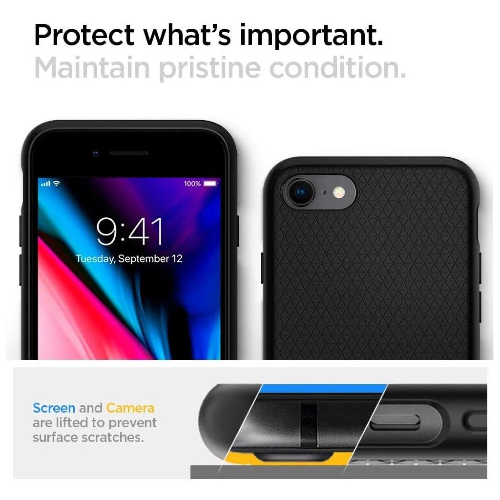 SPIGEN LIQUID AIR iPhone 7 / 8 / SE 2020 / 2022 készülékhez tok fekete