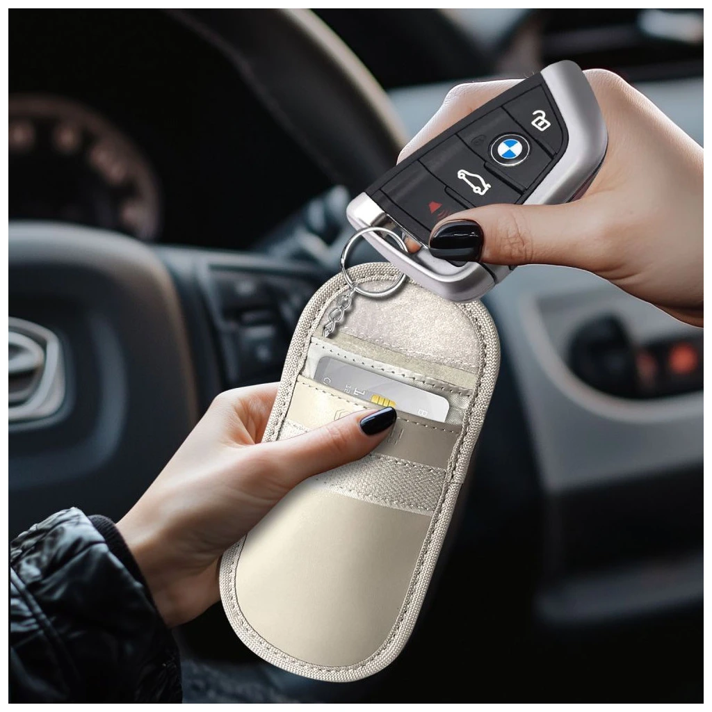 KLATKA FARADAYA TECH-PROTECT KLR100 kulcsmentes RFID jelzavaró tok, kávébarna