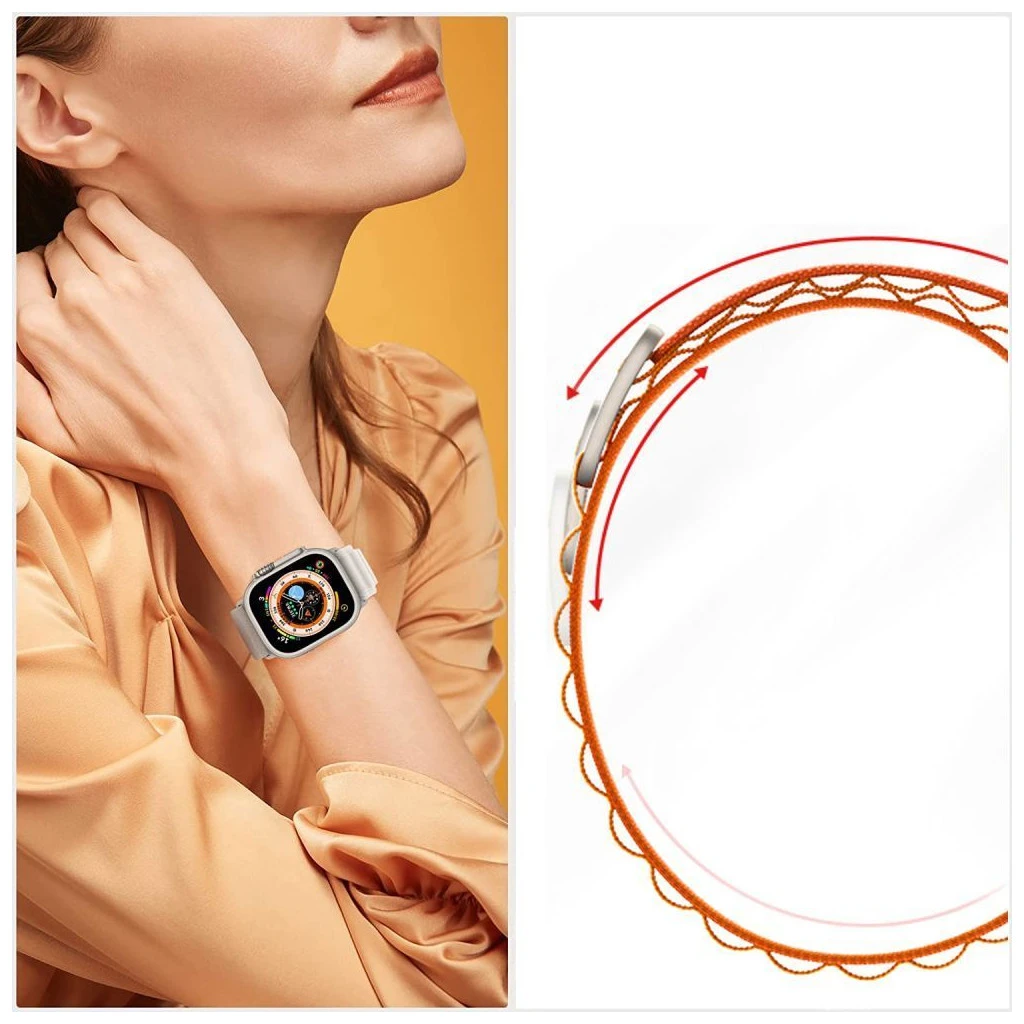 TECH-PROTECT NYLON PRO Apple Watch tok 8/9/10/11/SE/ULTRA készülékhez (44/45/46/49 mm) titán/olív